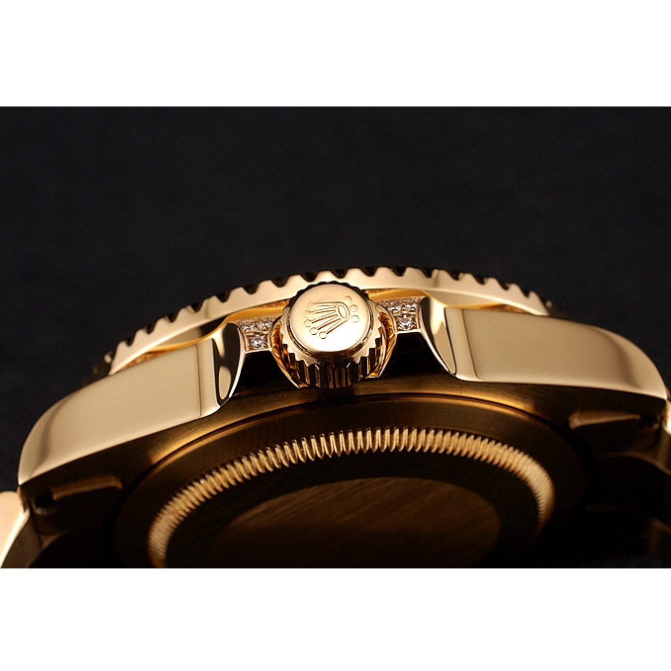 Aaa replica watch Rolex And Stone Bracelet GMT Gold Master Green Swiss Set II Dial 1453748 Case Bezel 0528